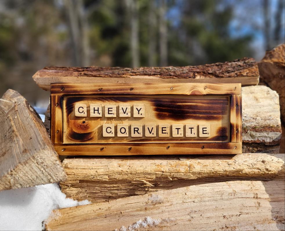 Chevy Corvette Scrabble Sign