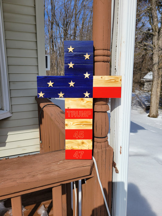 Signature Custom Engraved Trump 45/47 Cross