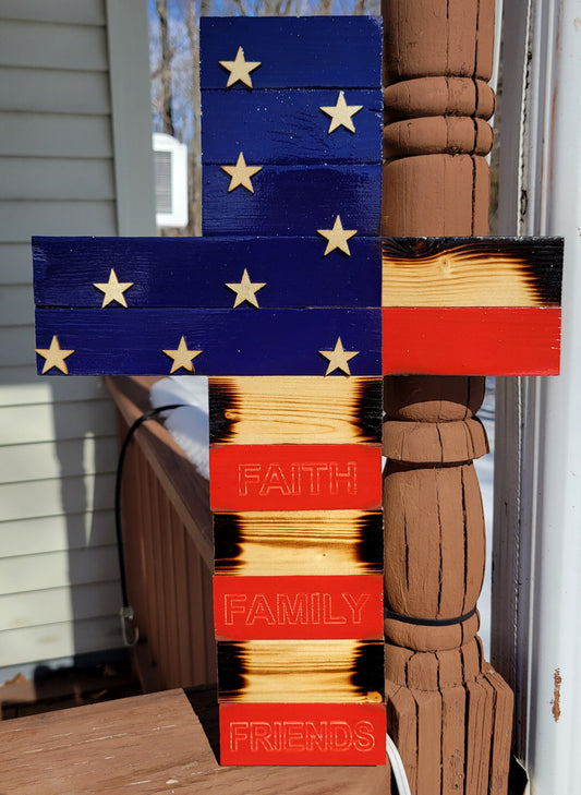 Signature Custom Engraved Faith Family Friends Cross