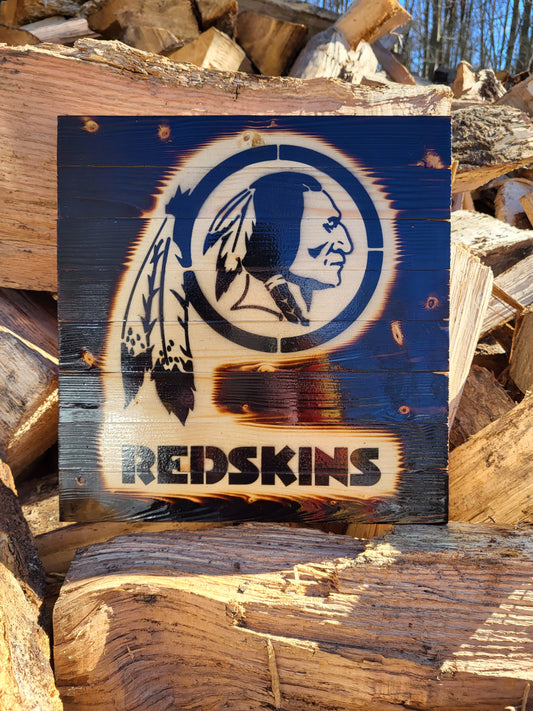 Red Skins Wood Plaque