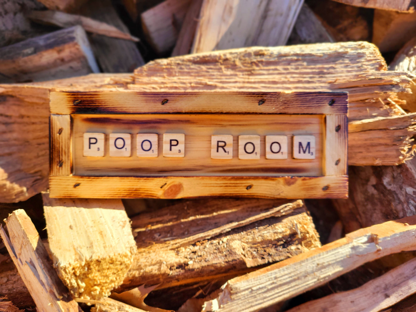 Poop Room-Scrabble Sign