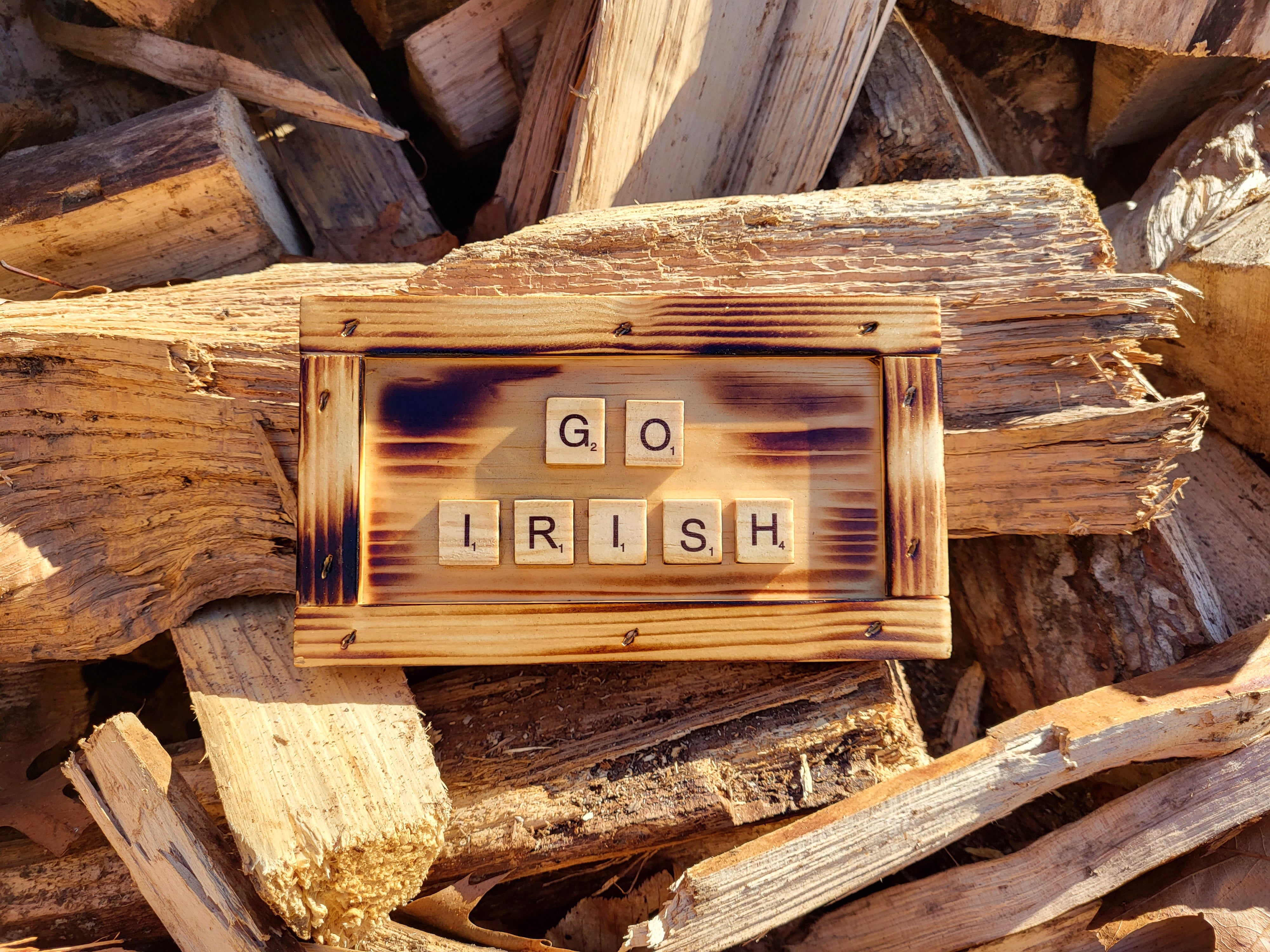 Go Irish Text Go Irish- Scrabble Sign – Rustic Signs USA