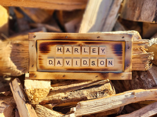 Harley Davidson- Scrabble Sign