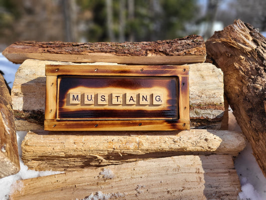 Mustang Scrabble Sign