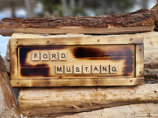 Ford Mustang Scrabble Sign