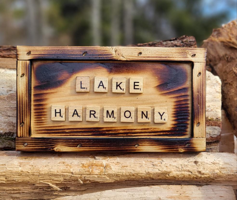 Lake Harmony Scrabble Sign