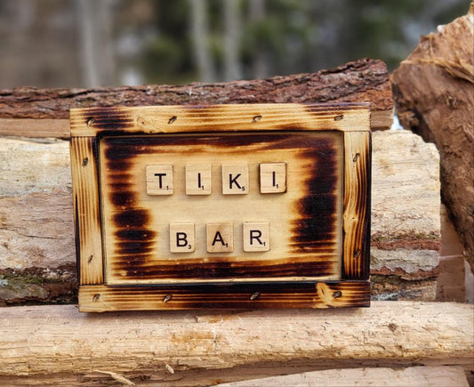 Tiki Bar -Scrabble Sign