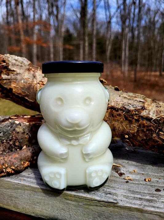 Teak and Leather Bear Jar